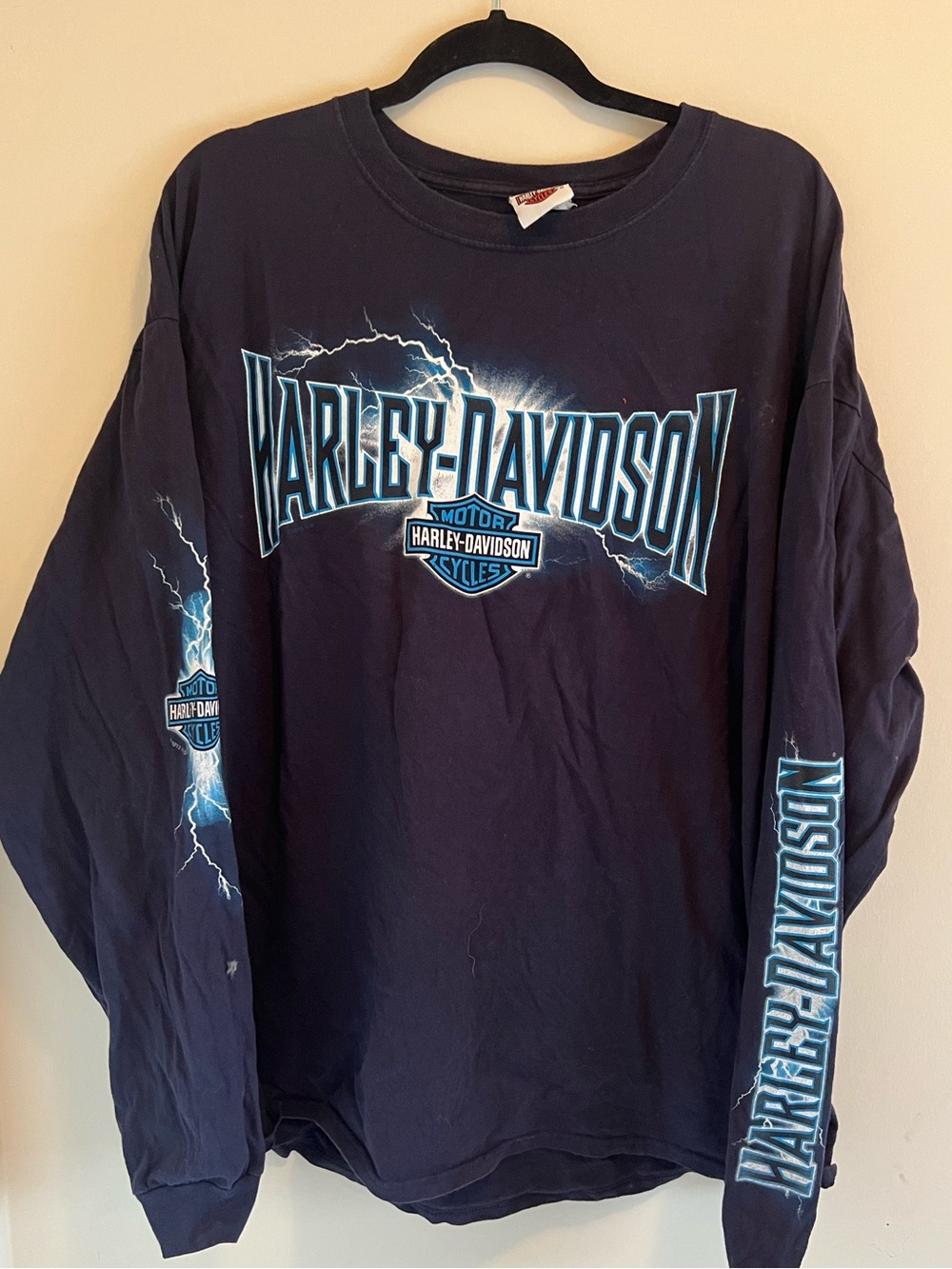 Harley-Davidson Long Sleeve Graphic Tee - Navy Lightning